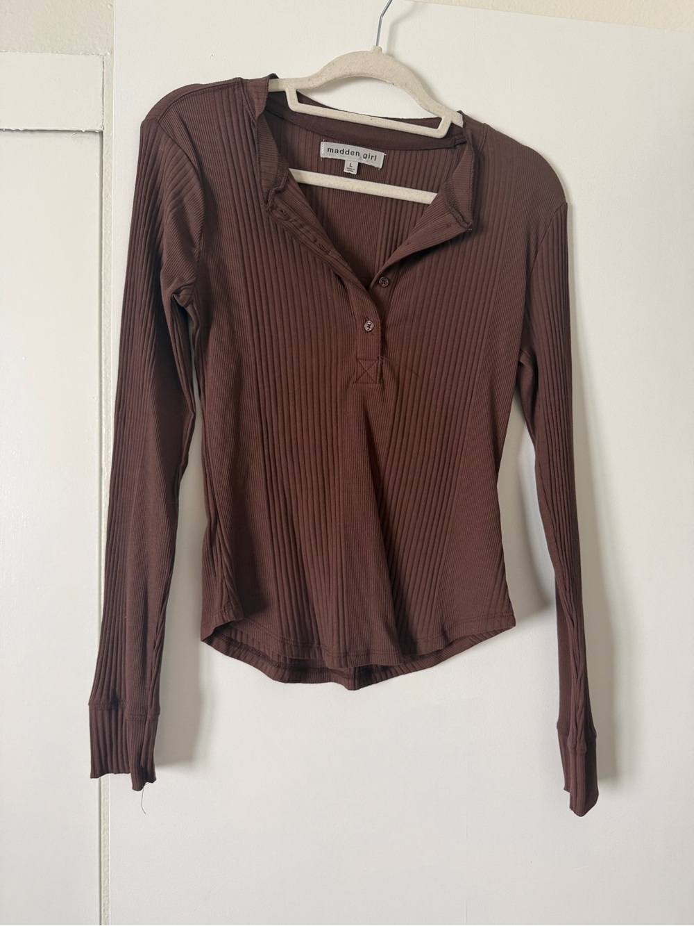 Madden Girl Ribbed Henley